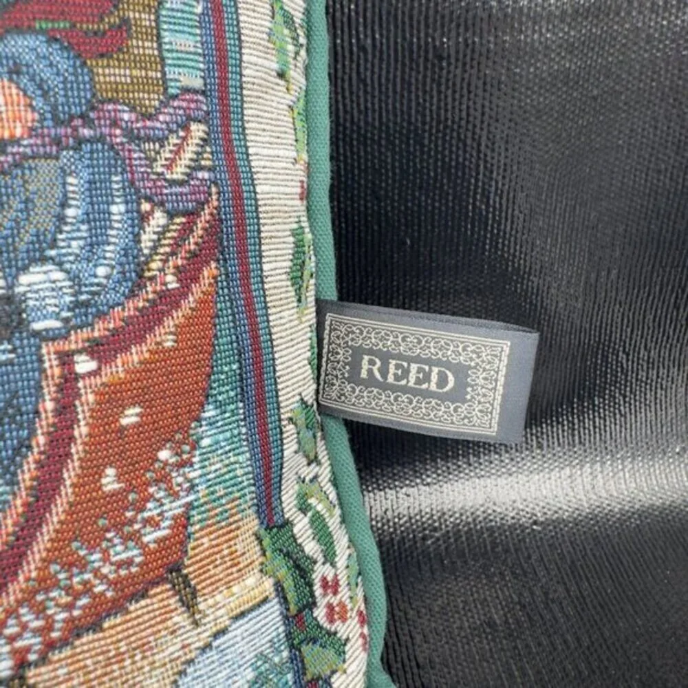 Reed Throw‎ Pillow Victorian Sleigh Family Winter Scene Christmas 12 By 11 Wide